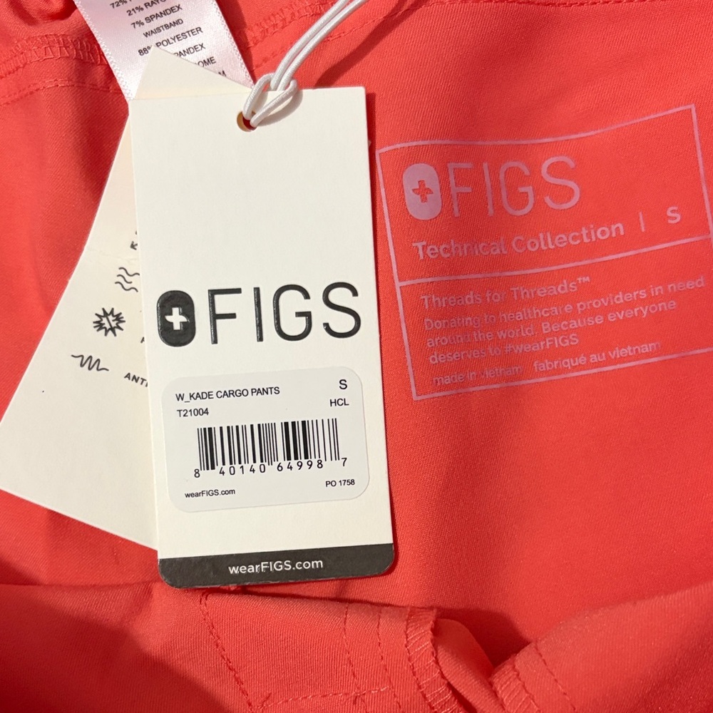 Figs Scrub Set Kade Cargo. Casma Three Pocket Top Pulmonary Pink NWT - Picture 7 of 7